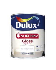Dulux Non Drip Gloss Paint - Pure Brilliant White - 750ml