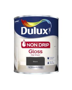Dulux Non Drip Gloss Paint - Black - 750ml