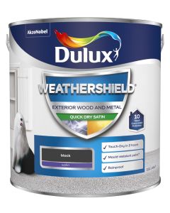 Dulux Weathershield Exterior Quick Dry Satin Paint - Black - 2.5L