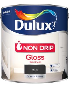 Dulux Non Drip Gloss Paint - Black - 2.5L
