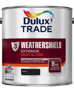 Dulux Trade Weathershield Exterior High Gloss - Black - 2.5L