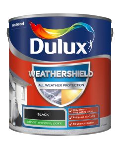 Dulux Weathershield Smooth Masonry Paint - Black- 2.5L