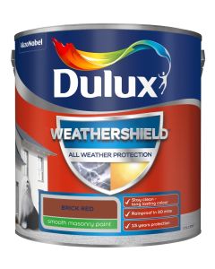 Dulux Weathershield Smooth Masonry Paint - Brick Red - 2.5L
