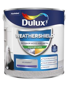 Dulux Weathershield Exterior Quick Dry Satin Paint - Gallant Grey - 2.5L