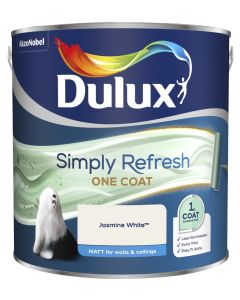 Dulux Simply Refresh One Coat Matt Emulsion Paint - Jasmine White - 2.5L