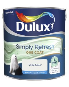 Dulux Simply Refresh One Coat Matt Emulsion Paint - White Cotton - 2.5L
