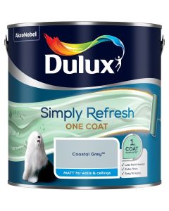 Dulux Simply Refresh One Coat Matt Emulsion Paint - Coastal Grey - 2.5L