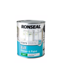 Ronseal Stays White 2in1 Primer & Paint - White (Matt) 750ml