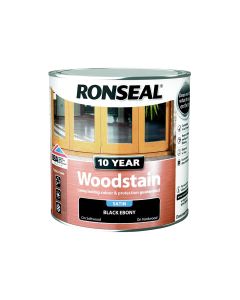 Ronseal 10 Year Woodstain - Ebony (Satin) 750ml
