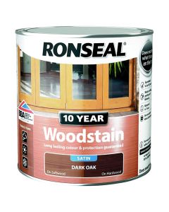 Ronseal 10 Year Woodstain - Dark Oak (Satin) 2.5L