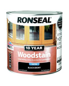 Ronseal 10 Year Woodstain - Ebony (Satin) 2.5L