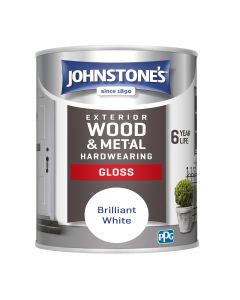 Johnstone's Exterior Hardwearing Gloss - Brilliant White - 750ml
