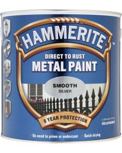 Hammerite Direct To Rust Metal Paint - Smooth Silver - 2.5L
