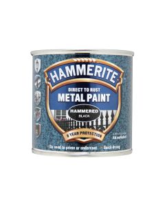 Hammerite Direct To Rust Metal Paint - Hammered Black - 250ml