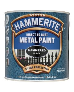 Hammerite Direct To Rust Metal Paint - Hammered Black - 2.5L