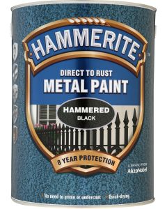 Hammerite Direct To Rust Metal Paint - Hammered Black - 5L