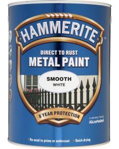 Hammerite Direct To Rust Metal Paint -  Smooth White - 5L