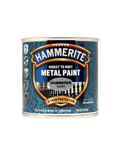 Hammerite Direct To Rust Metal Paint - Hammered Silver - 250ml