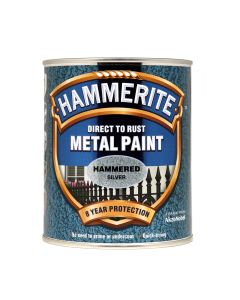 Hammerite Direct To Rust Metal Paint - Hammered Silver - 750ml