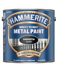 Hammerite Direct To Rust Metal Paint -  Smooth Black - 2.5L