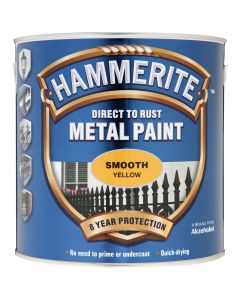 Hammerite Direct To Rust Metal Paint -  Smooth Yellow - 2.5L