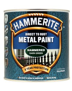 Hammerite Direct To Rust Metal Paint - Hammered Dark Green - 2.5L