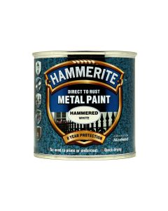 Hammerite Direct To Rust Metal Paint - Hammered White - 250ml