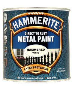 Hammerite Direct To Rust Metal Paint - Hammered White - 2.5L