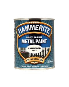 Hammerite Direct To Rust Metal Paint - Hammered White - 750ml
