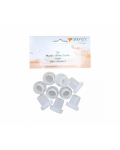 Young's Re-Usable Plastic Wine Corks - Clear - Pack of 25