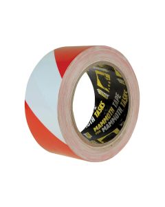 Everbuild Mammoth PVC Hazard Tape - Red/White - 50mm x 33m