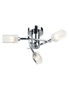 DAR MOR0350 Morgan 3lt Semi Flush Ceiling Light - Polished Chrome