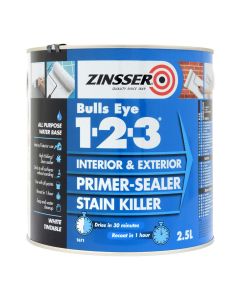 Zinsser Bulls Eye 123 Primer Sealer & Stain Killer - 2.5L