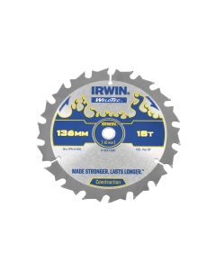Irwin IRW1897390 Weldtec Cordless Circular Saw Blade 136 x 10mm x 18T ATB C