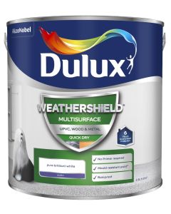 Dulux Weathershield Multisurface Satin Paint - Pure Brilliant White - 2.5L
