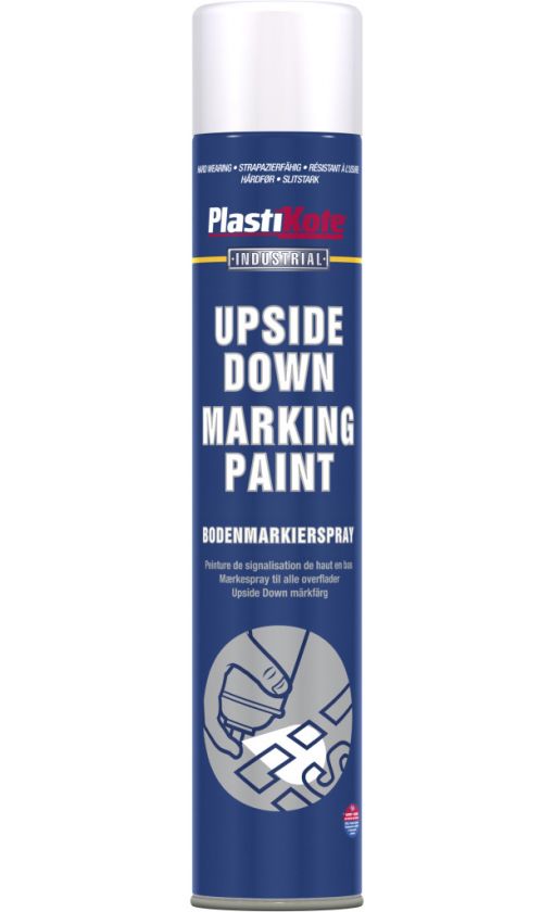 PlastiKote Upside Down Marking Paint 750ml aerosol spray paint in white