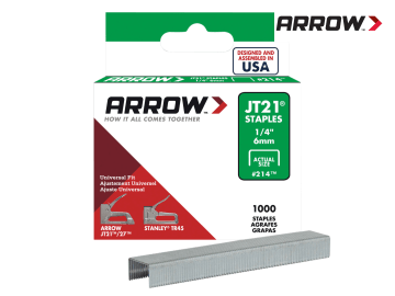Arrow ARRJT2114S JT21 Staples 6mm 1/4" Box of 1000