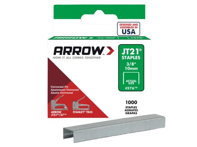 Arrow ARRJT2138S JT21 Staples 10mm 3/8" Box of 1000