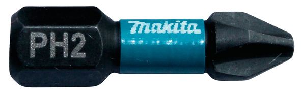 Makita B-63616 Impact Screw Bit - PH2 with a black coating