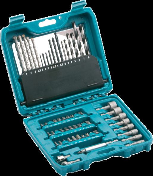 Makita P-90358 Power Drill Set - 60pc professional accessory kit in a heavy duty case