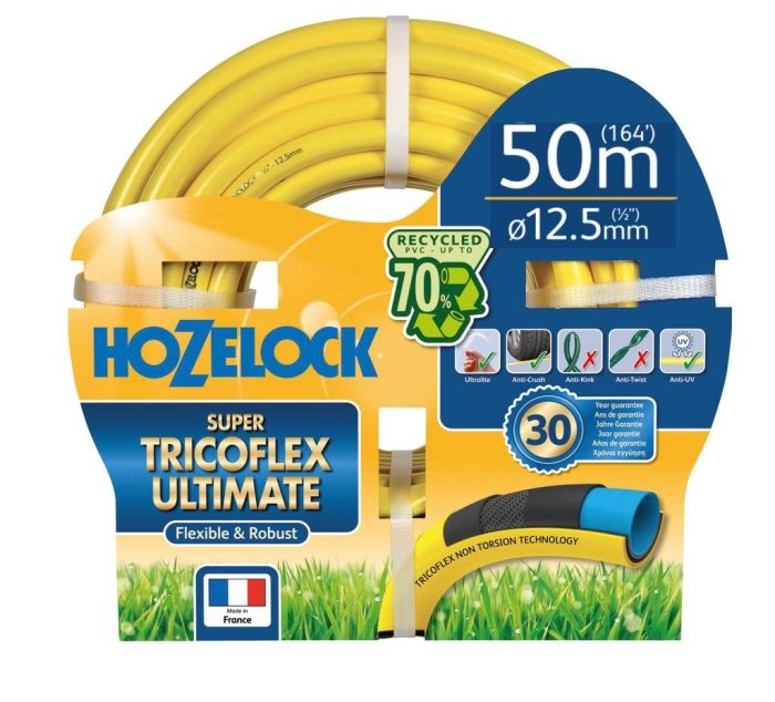 Hozelock 100-002-086 Ultimate Hose - 50m with 12.5mm diameter and 5 layer structure