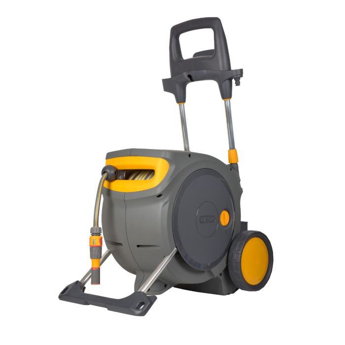 Hozelock 100-100-488 Auto Reel Mobile 35m enclosed plastic wheeled hose reel cart