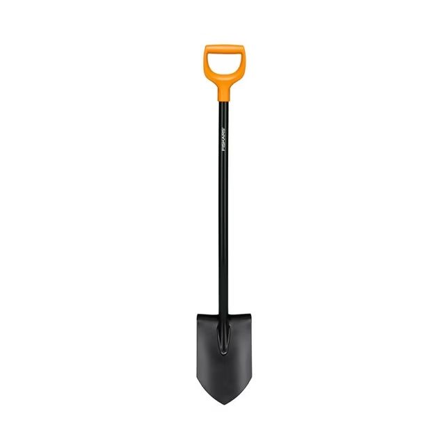 Fiskars 1066716 Solid pointed spade with metal shaft