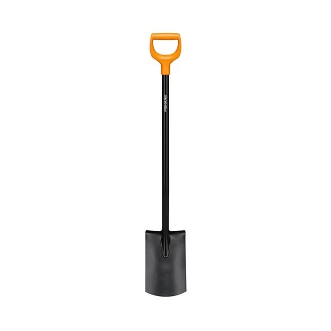 Fiskars 1066717 Solid Rounded Spade with Metal Shaft