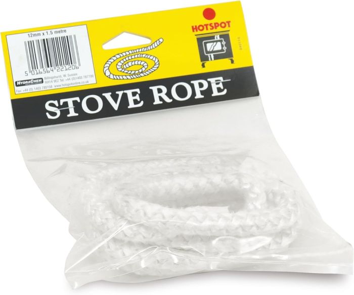Hotspot Stove Rope 12mm x 1.5m glass fibre woven seal
