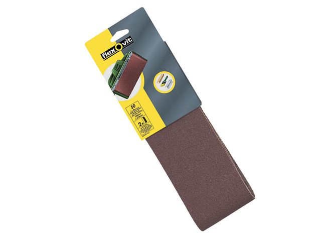 Flexovit Cloth Sanding Belt 610mm x 100mm 80g Medium pack of 2