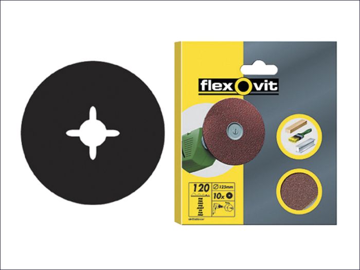 Flexovit Drill Mountable Discs 125mm Assorted Pack of 10
