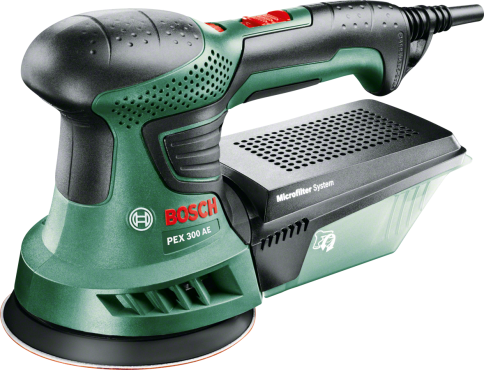 Bosch PEX 300 AE Random Orbit Sander, 270W power input and 1.5 kg weight