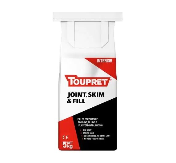 Toupret FGBJ05GB Joint Skim & Fill 5kg interior surface finishing and filling powder in white