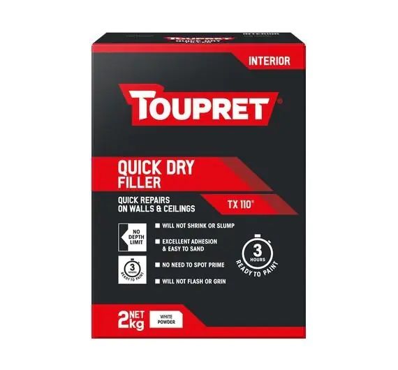 Toupret TTREB902GB Quick Dry Filler - 2kg white interior filler